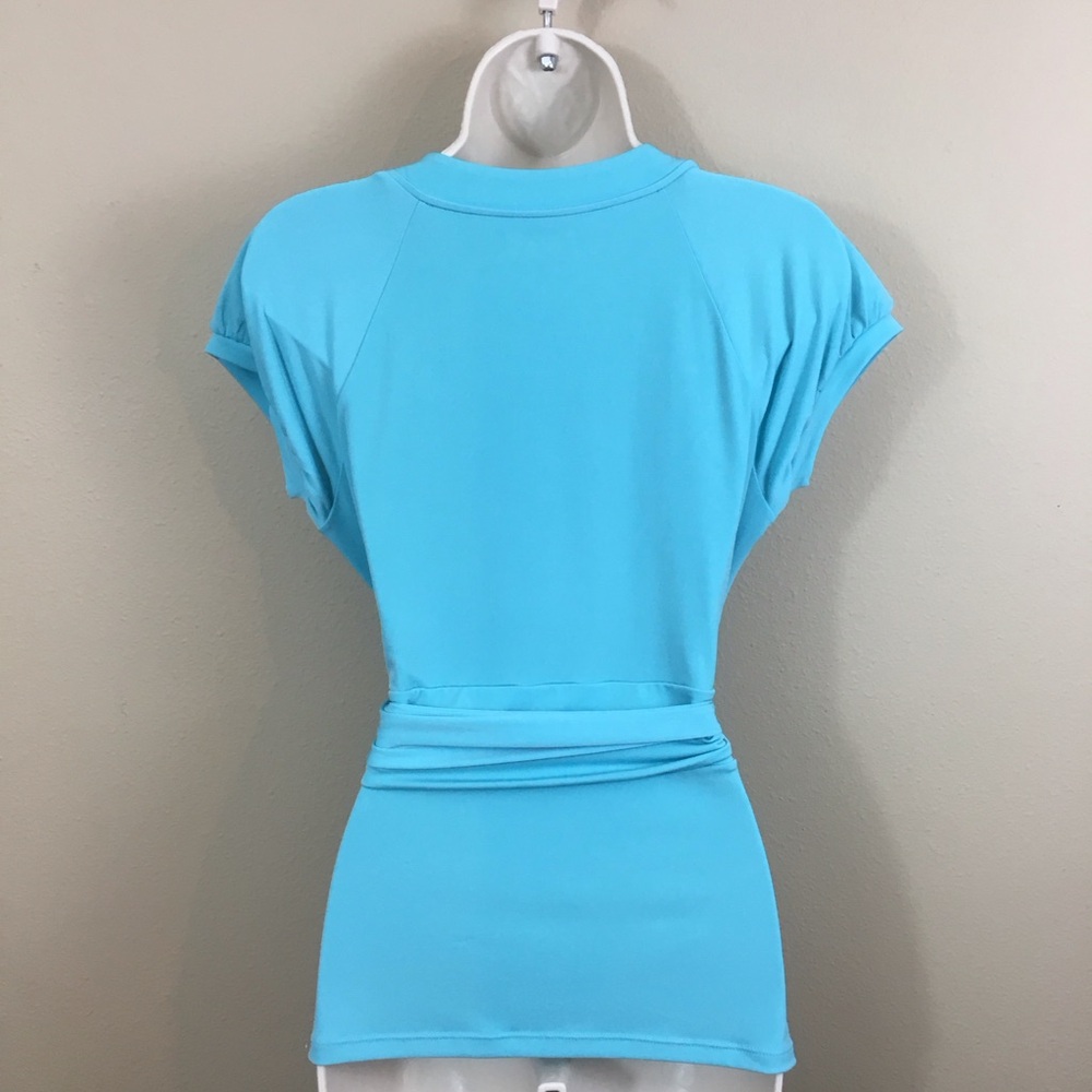 Ann Taylor Loft Turquoise Faux Wrap Top - Picture 15 of 16